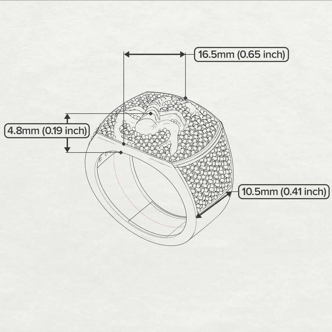 Scorpion Men Ruby Signet Ring - Sean No. 11